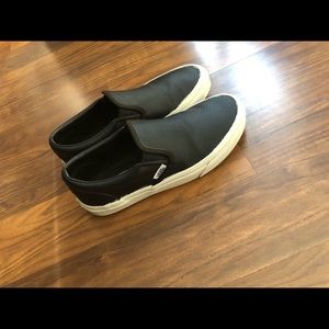 Black slip on Vans Womens size 7.5 mens size 6